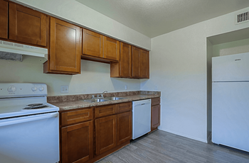 Kitchen with white appliances